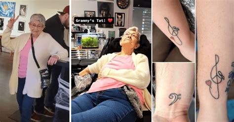 Granddaughter Captures Grandma Getting Her First Tattoo At 82 Years Old