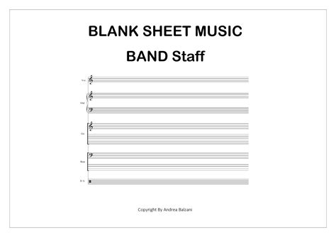 Empty Blank Music Staff Band Score By Andrea Balzani Sheet Music For Concert Band At Sheet