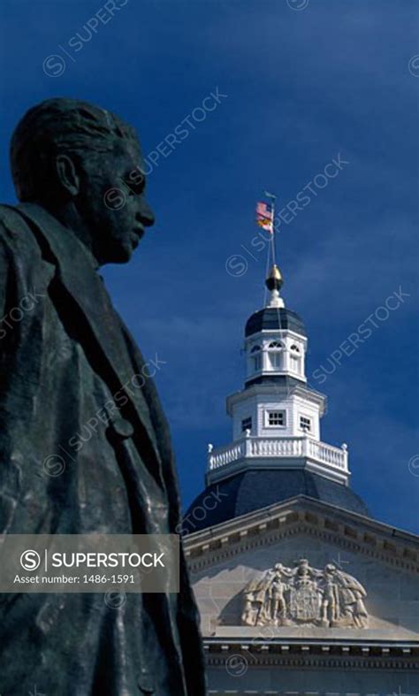 USA, Maryland, Annapolis, Thurgood Marshall Statue at State House - SuperStock