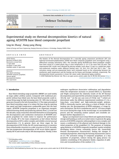 PDF Experimental Study On Thermal Decomposition Kinetics Of Natural