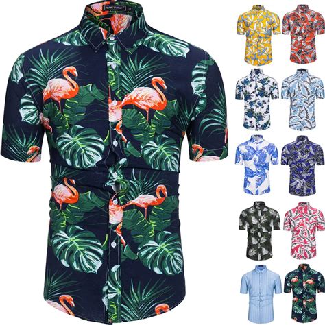 100 Cotton Mens Hawaiian Shirts Male Casual Camisa Masculina Printed Beach Shirts Aloha Shirts