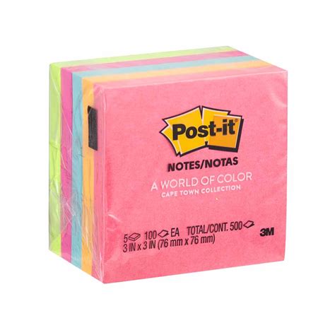 Notas Post It 654 5pk Neón 3x3 500un Plazavea Supermercado