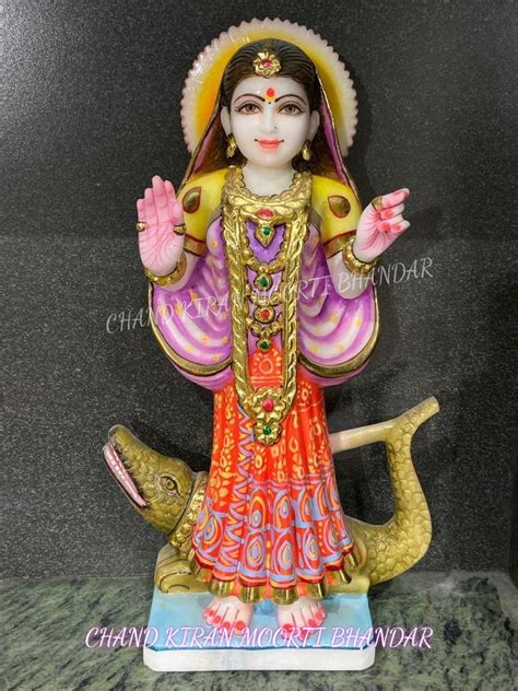 Multicolor Standing Marble Khodiyar Maa Statue Size Dimension 1 Feet