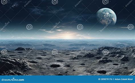 A View of the Moon from Space Stock Illustration - Illustration of view ...