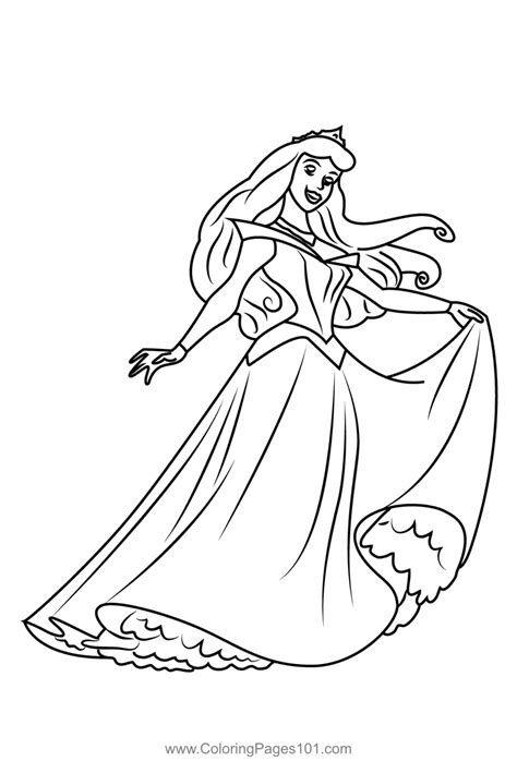 Disney Princess Aurora Coloring Page For Kids Free Sleeping Beauty