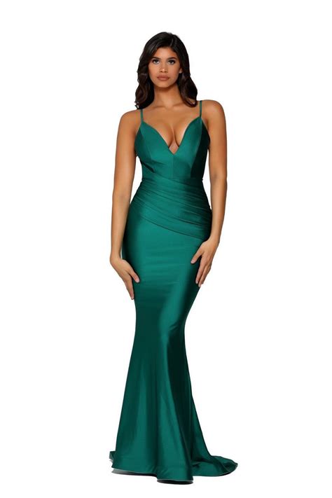 Navy Portia And Scarlett Ps5029 Long Spaghetti Strap Mermaid Prom Gown