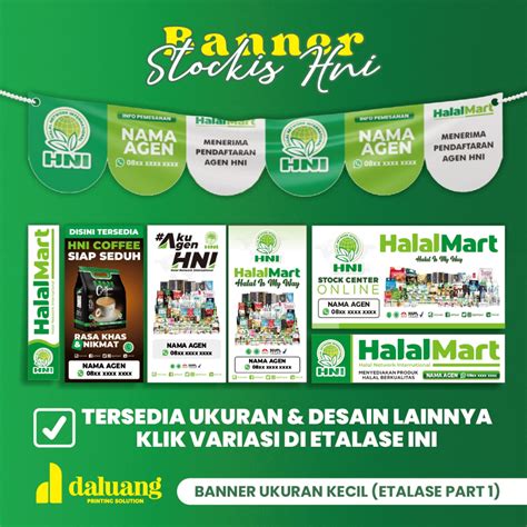 Jual Spanduk Banner Agen Stokiest Hni Halal Mart Desain Ukuran Kecil