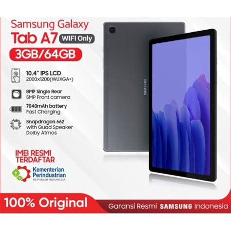 Jual Samsung Galaxy Tab A7 LTE Wifi RAM 3 64 GB 10 Inch 3 32 GB Garansi