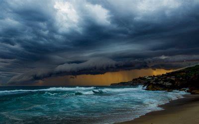 Download wallpapers sea, storm, storm clouds, beach, coast for desktop ...