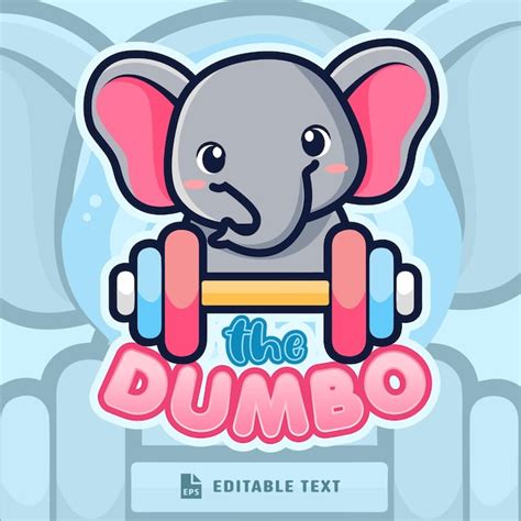 Premium Vector Cute Elephant Dumble Logo Cartoon