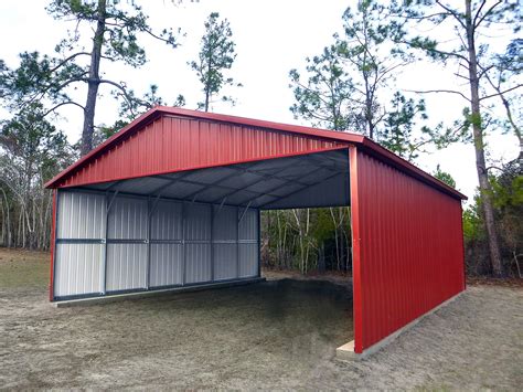 Wide Red A Frame Carport With Vertical Walls Alabama Buildings