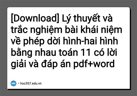 Hình minh họa Lý thuyết và trắc nghiệm bài khái niệm về phép dời hình