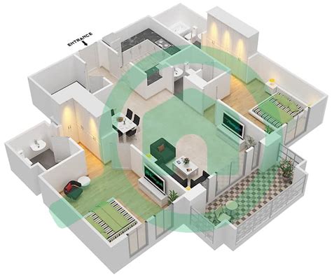 Floor Plans For Unit 3 FLOOR 1 3 2 Bedroom Apartments In Reehan 8