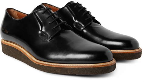 Common Projects Polished Leather Derby Shoes Mr Porter Lookastic