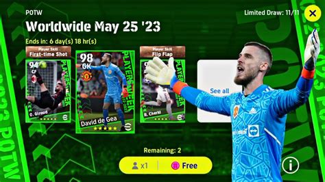 De Gea In Free Try POTW EFOOTBALL 2023 Mobile YouTube