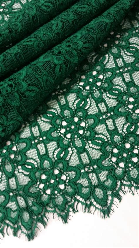 Green Lace Fabric By The Yard Green France Lace Fabric