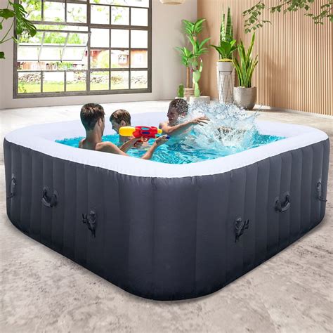 MOPHOTO Hot Tub - 73” X 73” X 25” Inflatable Hot Tub, 4-6 Person ...