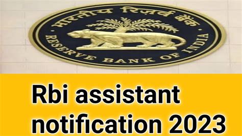 Rbi Assistant Notification 2023 Rbi Assistant Update 2023 YouTube