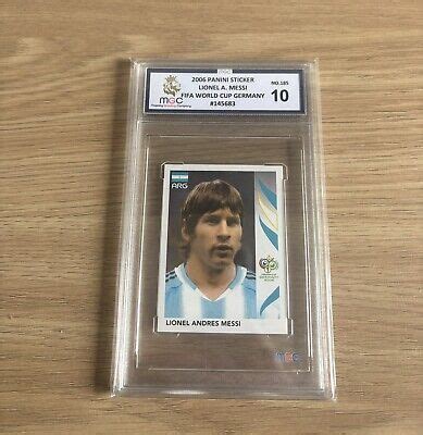 2006 Panini World Cup Germany Sticker Lionel Messi 185 RC PSA 10 GEM