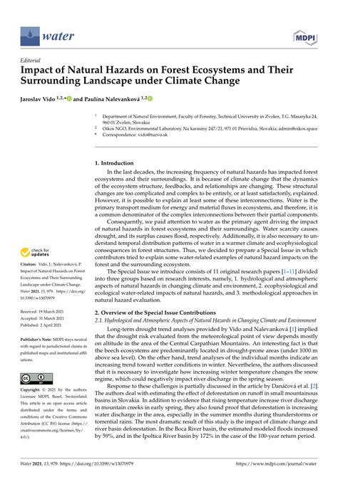 Pdf Impact Of Natural Hazards On Forest Ecosystems And Their