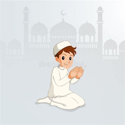 Cartoon Person Praying Islam