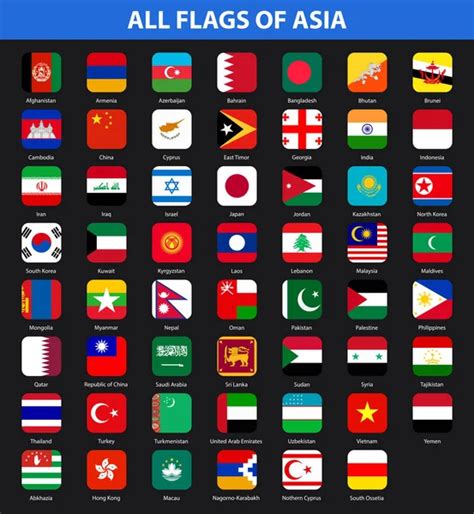 Asia countries flags Stock Photos, Royalty Free Asia countries flags ...