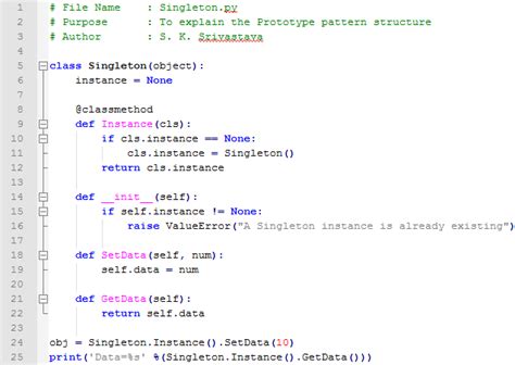 Singleton Design Pattern In Python