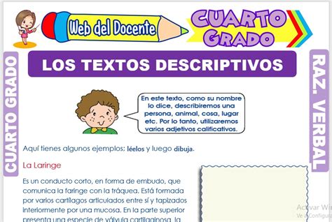 Texto Descriptivo Para Cuarto De Primaria Fichas Para Imprimir Sexiz Pix Sexiz Pix