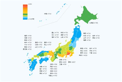 2016年度 平成28年度、201610～201710 の全国最低賃金ランキング ひと目でわかる！最低賃金