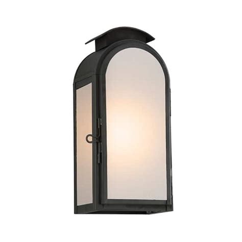 Copley Square Charred Iron 13 25 Inch Ada Outdoor Wall Sconce Frosted Seedy Glass Bed Bath