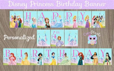 the princess birthday banner is shown