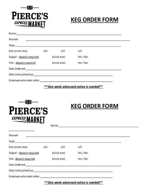 Fillable Online Keg Order Formdocx Fax Email Print Pdffiller