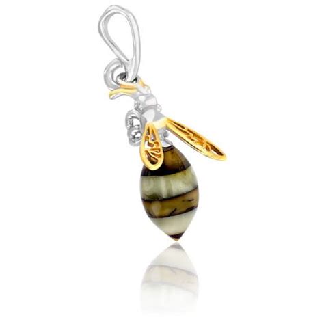 Pendentif Ambre Abeille Argent Halambre Ocarat