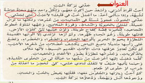 بوربوينت كتابة نص وصفي جدتي بركة البيت للصف الرابع مادة اللغة العربية