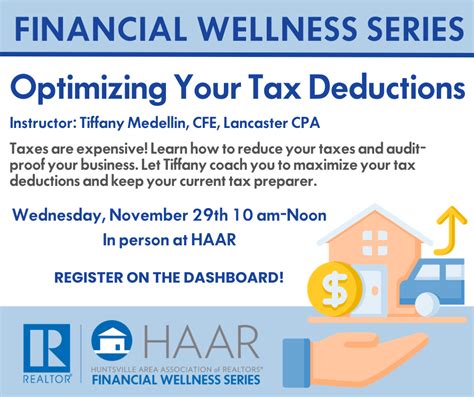 Optimizing Your Tax Deductions Financial Wellness Series Huntsville