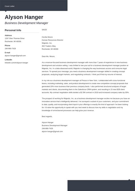 Business Development Cover Letter Examples And Guide