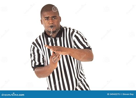 Black Referee Making A Call Of Technical Foul Or T Stock Image Image