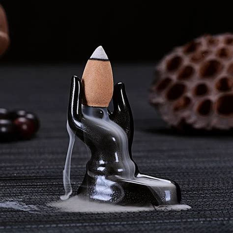 1pcs Buddha S Hand Shape Ceramic Burner Holder Incense Plate For Stick Cone Incense Aromatherapy