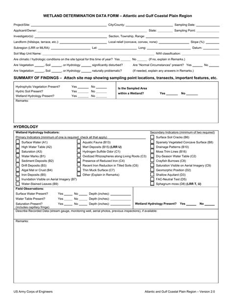 Wetland Determination Form Fill Out Printable Pdf Forms Online