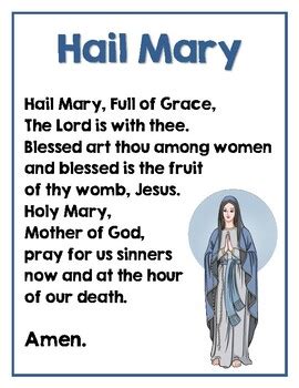 Hail Mary Prayer Printable - prntbl.concejomunicipaldechinu.gov.co