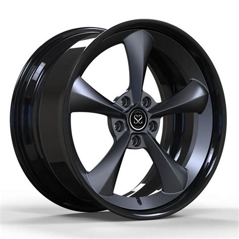 2 Piece Forged Alloy Aluminum Wheels Custom Center Matte Grey Barrel Gloss Black 18inch