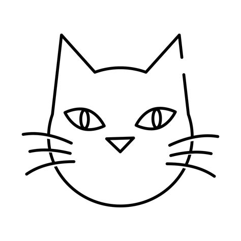 Halloween Cat Black Head Line Style Icon 2599113 Vector Art At Vecteezy