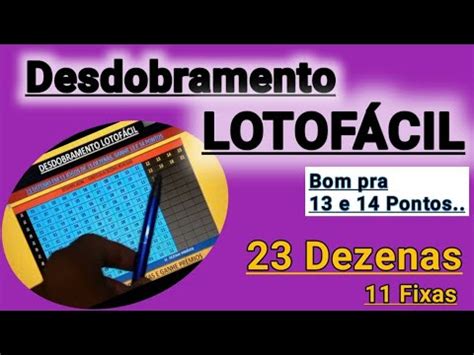 BOM Desdobramento pra LOTOFÁCIL 23 Dezenas PODE USAR HOJE YouTube