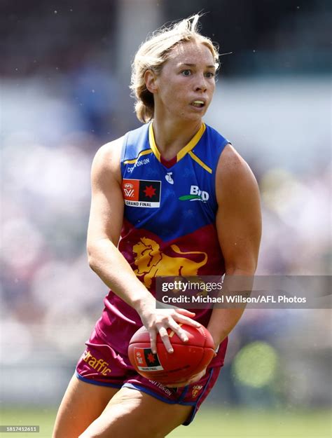 Charlotte Mullins Of The Lions In Action During The 2023 Aflw Grand