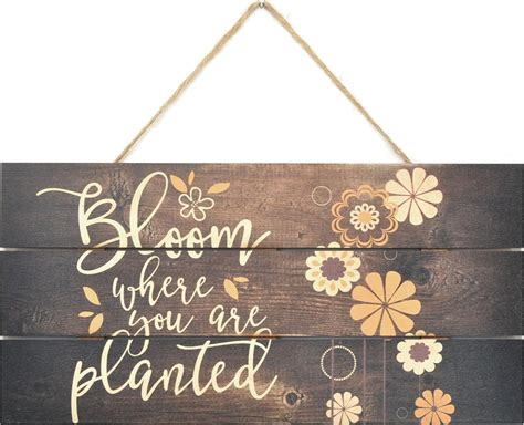 Amazon New Wood Sign 10x5 Inch Door Sign Bloom Where You Are