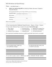 PICO Worksheet SS Pdf PICO Worksheet And Search Strategy Irene