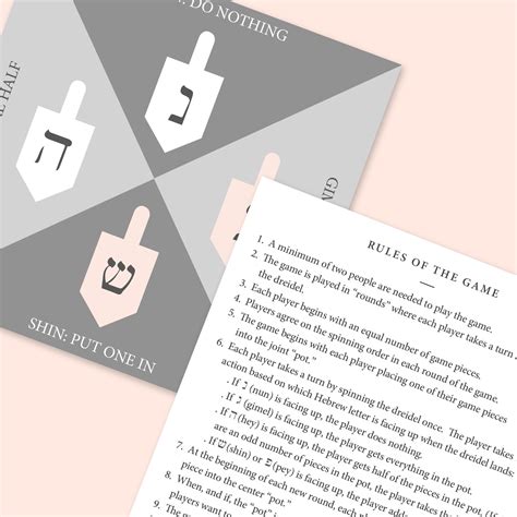 Dreidel Rules And Symbols Printable