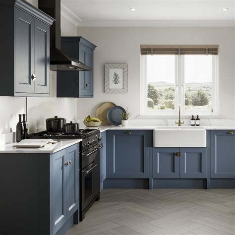 Elmbridge Paintable Marine Blue Kitchen Blue Kitchen Cupboards