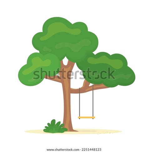 Swing Hanging Tree Vector Illustration Stock Vector Royalty Free