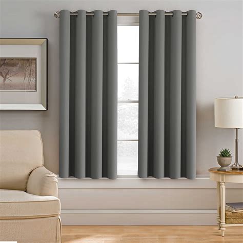 H.VERSAILTEX Ultra Soft and Rich Blackout Grey Curtains for Bedroom ...